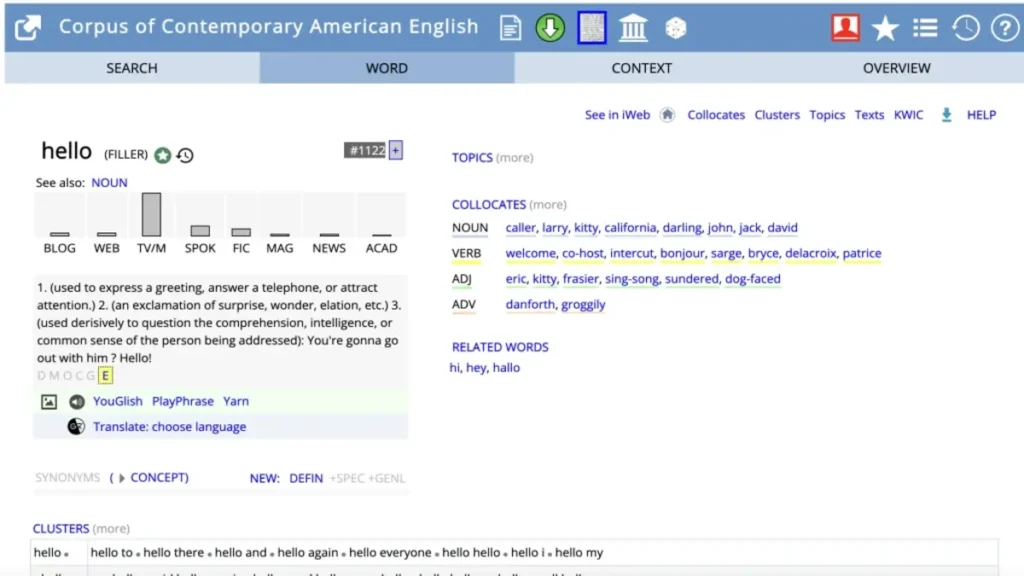 COCA ( Corpus of Contemporary American English )